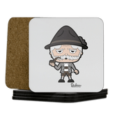 Da Oid Sinzer Grundfiguren Korkuntersetzer 5er Set 95 x 95 mm Weiss Karkopf Front